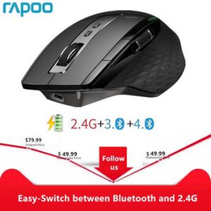 Rapoo MT750L/MT750S Rechargeable Multi-mode Wireless Mouse Easy-Switch between Bluetooth and 2.4G up to 4 Devices for PC and Mac