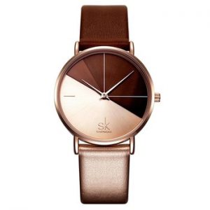 Shengke Women's Watches Fashion Leather Wrist Watch Vintage Ladies Watch Irregular Clock Mujer Bayan Kol Saati Montre Feminino