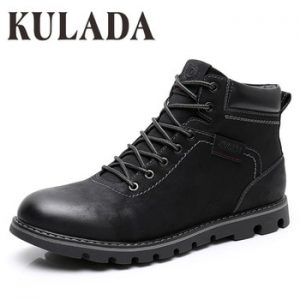 KULADA Boots Men‘s Super Warm High Quality Winter Ankle Shoes Leisure Skid  Boots Retro Men Lace Up Sneaker Casual Shoes