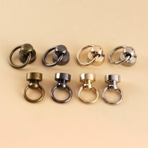 10pcs Metal Ball Post With O Ring Studs Rivets Nail Screwback Round Head Spots Spikes Leather Craft phone case decor Accessories