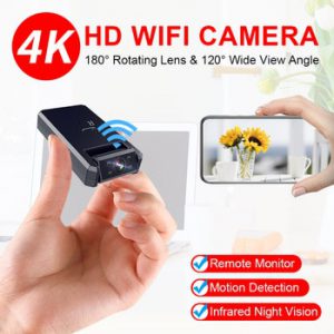 JOZUZE 4K Mini Camera WiFi Smart Wireless Camcorder IP Hotspot HD Night Vision Video Micro Small Cam Motion Detection