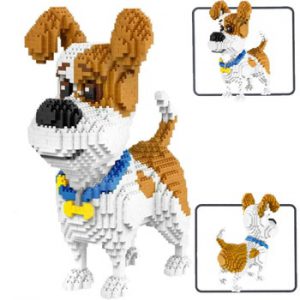 2000+pcs 16013 Mike Dog Building Blocks Diamond Micro Small Particles Spelling Toy Pet Dog Block Model Toys for Children Gifts