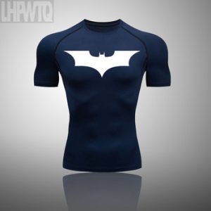 2020 Batman Men tight T-shirt Compression Stretch Sport T-Shirt Lycra Tight Running Short Sleeve T-Shirts Men's Sportswear