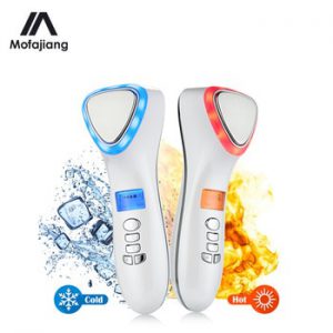 Hot  Cold Facial Massager Sonic Vibration Red Blue Led Light Therapy Anti-Aging Shrink Pores Skin Tightening Device