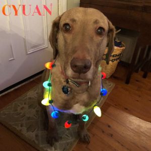 CYUAN LED Light Up Christmas Bulb Necklace Glowing Party Favors Ugly Xmas Sweater Accessories Christmas Decoration For Home