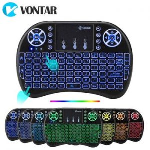 VONTAR i8 keyboard backlit English Russian Spanish Air Mouse 2.4GHz Wireless Keyboard Touchpad Handheld for TV Box H96 max PC