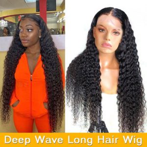 long hair wig deep wave lace frontal wig Brazilian 28 30 32 inch lace front human hair wigs for black women 4x4 lace closure wig