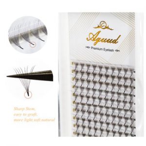 AGUUD Tiny Pointy Base Premade 5D/6D/8D/10D/12D/14D Fan Lash Russian Volume Fan Eyelash Extensions Sharp Narrow Stem Cilia