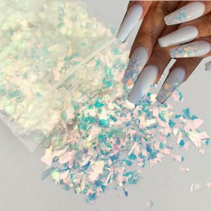 10g Holographic AB Nail Glitter Flakes Shell Sparkly Sequins Irregular Paillette DIY Gel Polish Manicure Nail Art Decorations