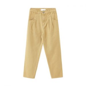 INMAN 2020 Autumn Winter New Arrival Straight Pants High-waisted Harem Pants Slimming Personalized Light-colored Cotton Trousers