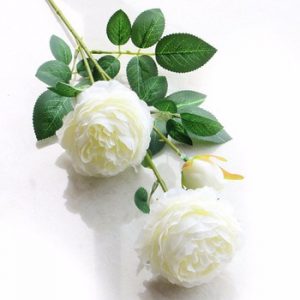 3 Heads Silk Peony Artificial Flowers Branch with Leaves Imitation European Peony Fake Flores for Home Hotel Wedding Decor A0445