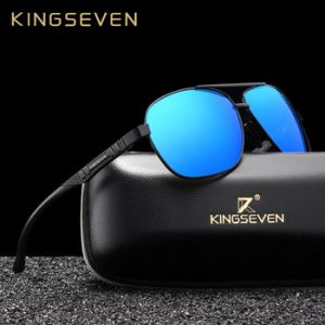 KINGSEVEN Brand Design Polarized Aluminum Sunglasses Male Driving Blue Mirror Sun glasses for Men Goggles Eyewear Gafas De Sol