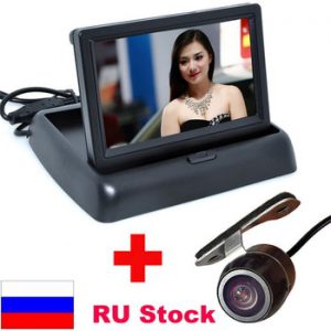 High Resolution 4.3" Color TFT LCD Folding Car Parking Assistance Monitors DC 12V Foldable Car Monitor With Rear View Camera