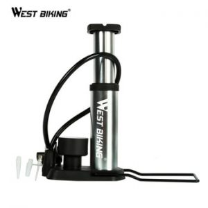 WEST BIKING MTB Road Bike Pump Bicycle Portable Ultra-light Cycling Pump With Barometer Outdoor Sports High Pressure Pedal Pumps