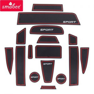 smabee Car Gate slot pad Grte  for For Lada GRANTA SPORT Door Groove Mat Non-slip Mats Interior Door Pad/Cup 16pcs