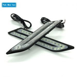 Tak Wai Lee 2X LED DRL Daytime Running Light Car Brake Steering Light Source Car Styling Waterproof White Crystal Blue Day Light