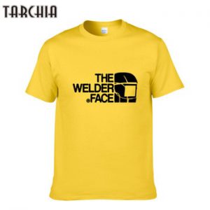 TARCHIA THE WELDER FACE Printed T-Shirt Summer Trendy Mens Hip Hop Short Sleeve Tee Tops Clothing Plus Size Cotton T Shirts