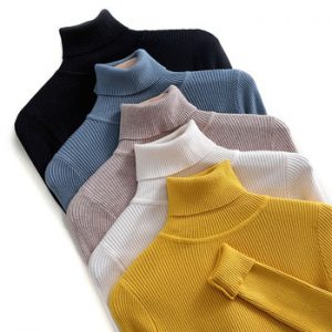 2020 Knitted Women turtleneck Sweater Pullovers spring Autumn Basic Women highneck Sweaters Pullover Slim female cheap top