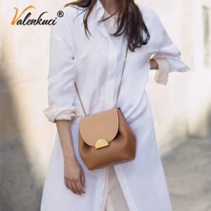 ValenKuci Vintage Women Flap Fashion Casual Leather Shoulder Bags Lady Crossbody Messenger Bag Elegant Female Bag France Design