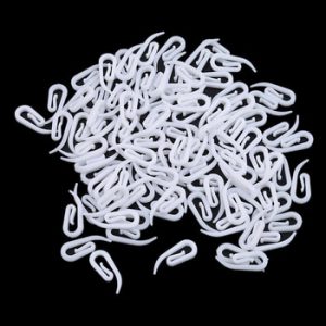 Pactical 100pcs White Hanging Curtain Hook Hanger Ring Loop Clip Glide Convenient Curtain Accessories WHITE Household