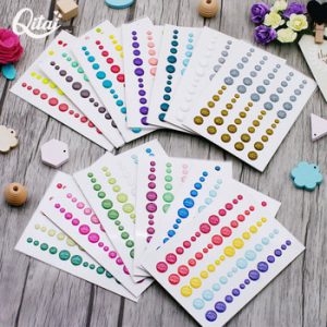 QITAI 13PCS Sugar Sprinkles Self-Adhesive Enamel Dots Resin Sticker For Scrapbooking/ DIY Crafts/ Card Making Decoration ES060