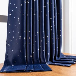 Modern Printed Star Blackout Curtains for Living Room Bedroom Window Curtains for Children Treatment Drapes Blue Finished Cloth