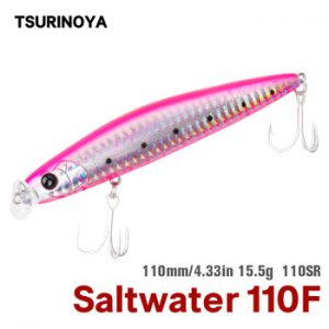 TSURINOYA Fishing Lure DW81 HUNTER 110SR 110mm 15.5g Topwater Floating Minnow Jerkbait Shallow Range Sea Bass Wobbler Swimbait