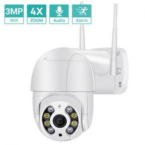 3MP Super Mini PTZ Wifi Camera H.265 Wireless/Wired ONVIF IP Camera 4xDigital Zoom Auto Tracking AI Human Detection ICSEE