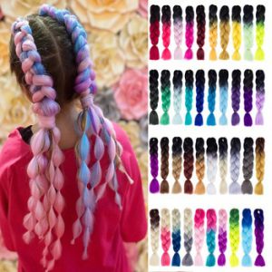 Synthetic Ombre braiding hair extensions hair 100g/Pack 24 inches jumbo braid box braids hair for bluk