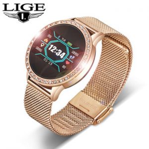 LIGE Ladies Smart Watch Women Blood Pressure Heart Rate Monitor Fitness tracker Sport Smart Band Alarm clock reminder Smartwatch