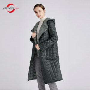 MODERN NEW SAGA 2020 Women Coat Autumn Thin Cotton Padded Coat Spring Women Long Jacket Hooded Parka Woman Quilted Coat One Size