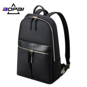 BOPAI New Fashion Women Silm Backpack Waterproof Laptop Purse Travel Large Capacity Business Backpack Thin Ladies Bags