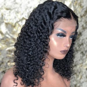 Malaysian Jerry Curly Short Bob Lace Front Human Hair Wig Pre Plucked For Black Women Glueless 13x4 Deep Wave Frontal Wig Remy