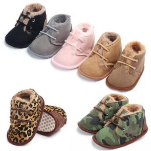 Unicorn Cotton Baby Shoes Sneakers Soft Cotton Warm Plush Leopard Print Winter Anti Slip Newborn Toddler Baby Boy Girl Shoes