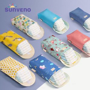 Sunveno Baby Diaper Bag Organizer Reusable Waterproof Fashion Prints Wet/Dry Cloth Bag Mummy Storage Bag Travel Nappy Bag