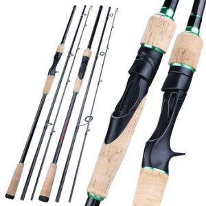 Sougayilang New 3 Sections Portable Fishing Rod 1.8-2.4M Carbon UltraLight Spinning /Casting Fishing Pole EVA Handle Tackle