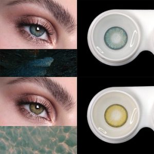 2pcs(1Pair) Colored Contact Lenses Eye GEM Seriers Yearly Contact Lenses Color Natural Looking Contact Lens for Eyes Bio-essence