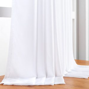 ELKA Solid White Tulle Sheer Window Curtains for Living Room the Bedroom Modern Tulle Voile Organza Curtains Fabric Drapes