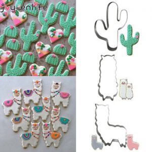 Joy-Enlife 1pc Unicorn Biscuit Mold Birthday Stainless Cookie Cutters Cactus Alpaca Llama Animal Birthday Baking Mould DIY Tools