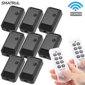 SMATRUL smart Wireless Switch Light Electrical 433MHZ RF 8 Key Remote Control Relay Receiver home led Lamp ON/OFF 220V 110V