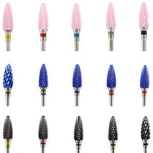 Milling Cutter For Manicure Tools Colorful Ceramic Nail Drill Bit Electric Rotary Nail Pedicure Manicure Machine Accessories