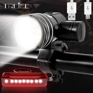 2400Mah LED Bicycle Light 2000 Lumen 3 Modes Bike Light USB Charge Aluminum Alloy Cycling Light Waterproof Bike Accessory