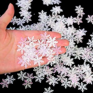 270Pcs Christmas Snowflakes Confetti Xmas Tree Ornaments Christmas Decorations for Home Winter Party Wedding Cake Decor Supplies