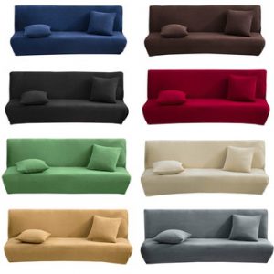 Nordic Solid Quilting  Stitching Waterproof Stretch No Armrest Bed Sofa Cover Spandex Polyester Slipcover