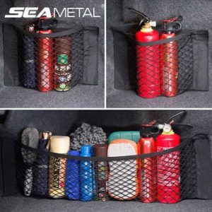 Mesh Trunk Car Storage Organizer Bag 40/50/60/80*25CM Mesh For Trunk Luggage Holder Pocket Sticker Nylon Auto Organizer In Trunk