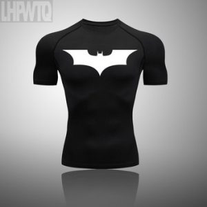 Batman Men's Fitness Sports T-Shirt Short-Sleeve Jogging Shirt Men Training T Shirt Tops Sports Compression Quick-Drying T Shirt