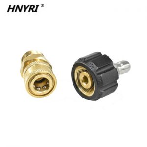 HNYRI 2Pcs Pressure Washer Adapter Kit M22 Male with 14mm or 15mm Swivel to Quick Connect 3/8'' or 1/4" Quick Release Set Nozzle