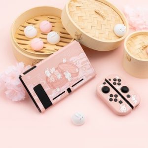 Geekshare Nintendo Switch Steamed Bread Rabbit Cartoon Cute Dessert Fairy League Soft Cover Back Girp Shell For Nintendo Switch