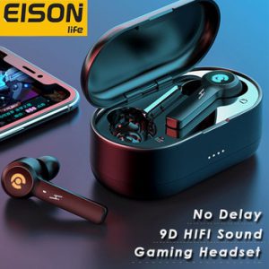 EISON Wireless Headphones Bluetooth Earphones No Delay Gaming Headsets With Microphone Noise Cancelling Earbuds for All Phone