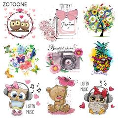 ZOTOONE Cute Cartoon Animal Patches Heat Transfer Iron on Patch for T-Shirt Children Gift DIY Clothes Stickers Heat Transfer G